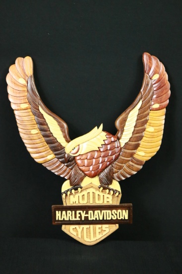 Harley Davidson Wooden Eagle Plaque
