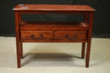 Cherry Finish Hall Table With 2 Drawers