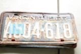 4 VA 1966 License Plates