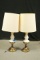 Pair of Lamps with Brass Base