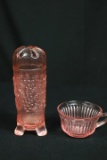 Depression Glass Hat Pin Holder & Bowl