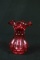 Cranberry Glass Fluted Vase