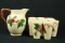 Fransican Apple Pattern Pitcher & 11 Cups