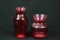 2 Cranberry Glass Vases