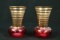 2 Gold Banded Vases