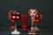 5 Cranberry Glass Cups