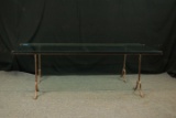 Glass Top Coffee Table with Wrougt Iron Frame