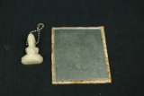 Small Mirror & Stone Carved Keychain