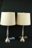 Pair of Chrome Lamps