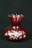 Fluted Cranberry Vase