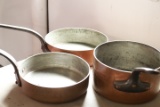 3 Copper Pots