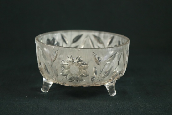Crystal Etched Footed Bowl