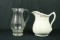 John Maddock Porcelain Tea Pitcher & Etched Glass Tea Pitcher