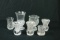 7 Pressed Glass Vases