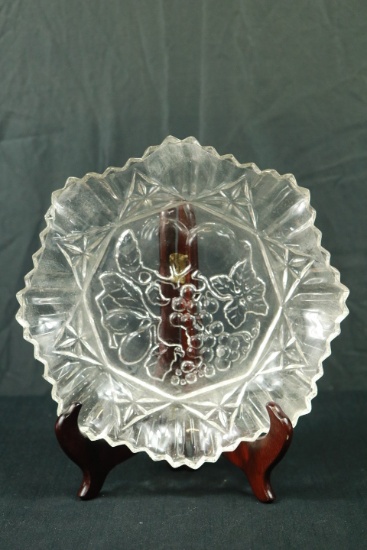 Pressed Glass Fluted Plate