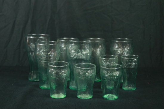 11 Coca Cola Glasses, Various Sizes