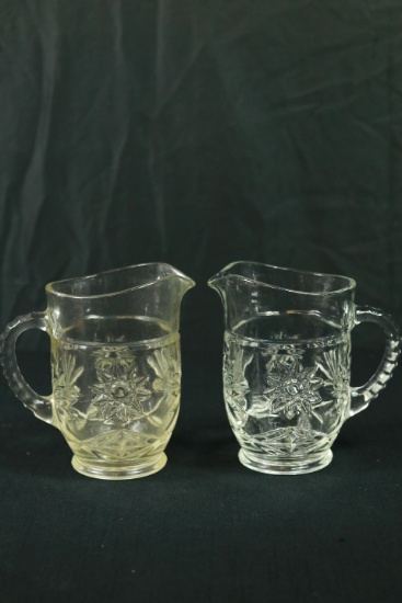 2 Pressed Glass Pitchers