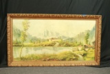 German Landscape Gold Framed Picture