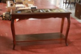 Cherry Hall Table With Glass Top