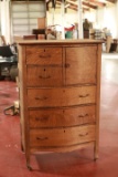 Antique Oak Bow Front Chest