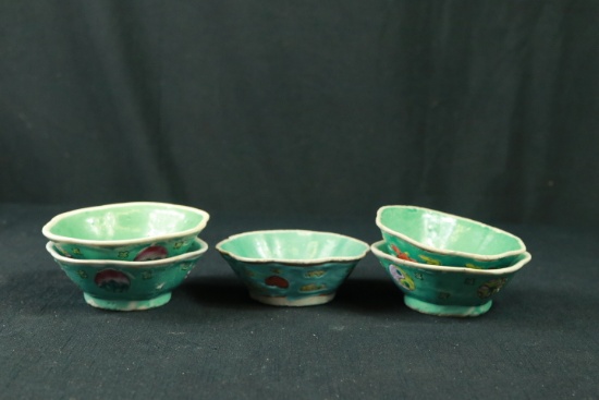 5 Oriental Hand Painted Bowls