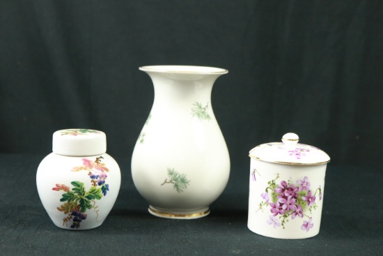 Rosenthal Hand Painted Pheasant Vase (Minor Repair), Spode Sugar Bowl, & Oriental Ginger Jar