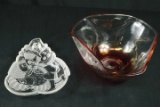 Pressed Glass Bowl & Glass Bowl