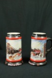 2 Budweiser Beer Stines