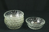 5 Pressed Glass Bowls