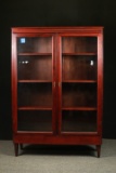 Cherry Finish Book Case With Glass Doors