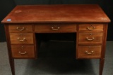 Mahogany Inlayed Kneehole Desk