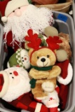 Box Of Christmas Stuffed Animals & Santas