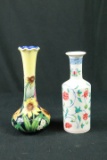 2 Hand Painted Vases