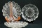 3 Glass Egg Plates