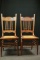 Pair Of Antique Oak Cane Bottom Chairs