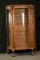 Oak Bow Front China Closet With Claw Feet & Lions Heads