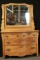 Oak Bow Front Dresser With Mirror