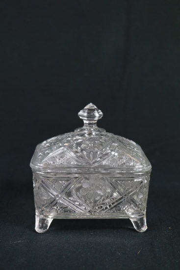 Pressed Glass Covered Box