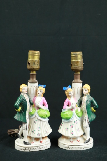 Pair Of Occupied Japan Colonial Style Lamps