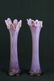 Pair Of Lavender Glass Vases