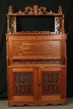 Victorian Walnut Secretary With Fret Work