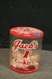 Plastic Jack's Cookie Tin With No Top