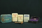 2 Cavalier Cigarette Containers, Camel Cigarette Container, Safety Razor, & Box