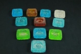 Assorted Colored Glass Hobnail Ashtrays