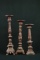 3 Wooden Candle Stick Holders
