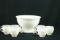Milk Glass Punch Bowl & 9 Cups