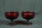 2 Ruby Glass Bowls