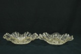 Pair Of Pressed Glass Candle Holders