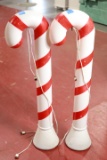 2 Vintage Blow Mold Candy Canes