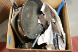 Box Of Pots & Pans And Knives